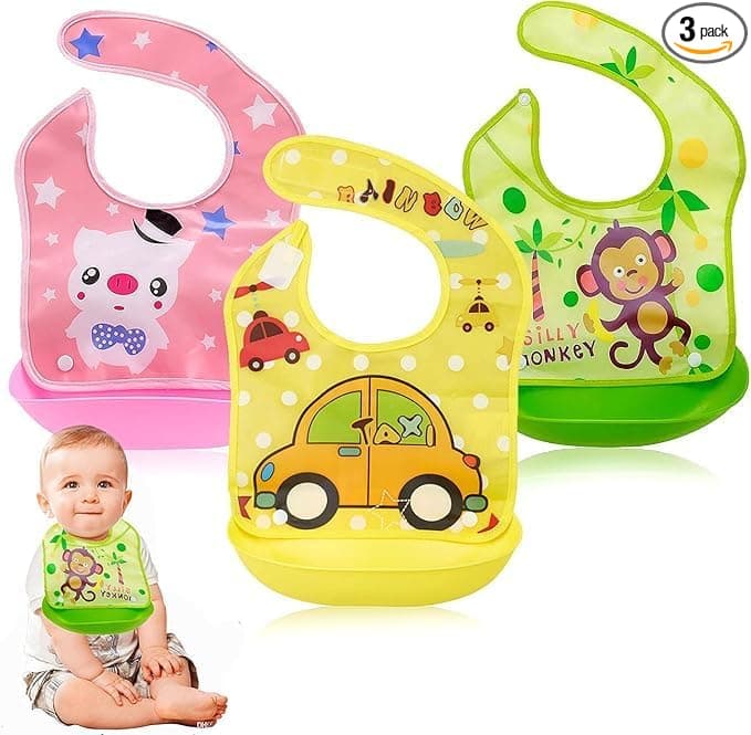 BabyGo Silicone Baby Detachable Waterproof Apron Bibs