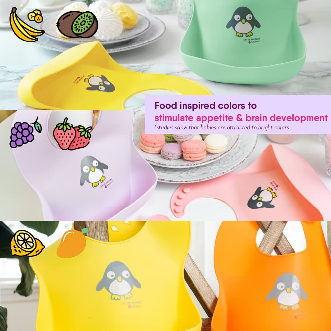 NatureBond Waterproof Silicone Baby Bib for Feeding Babies and Toddlers