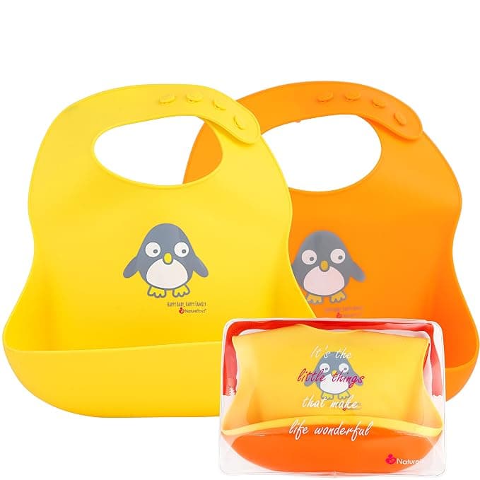 NatureBond Waterproof Silicone Baby Bib for Feeding Babies and Toddlers
